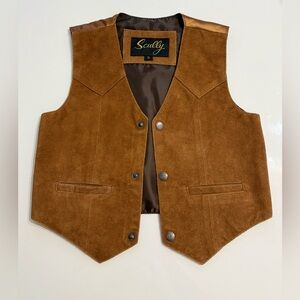 SCULLY Kids Boar Suede Western Vest in Bourbon - Size Small (6-8)